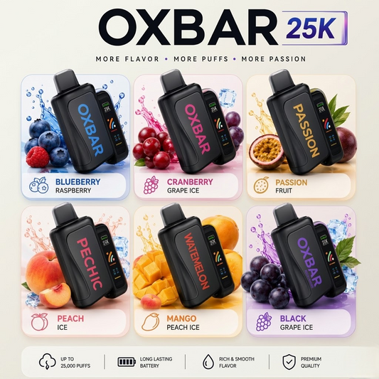 OXBAR SVOPP حبة واحدة استخدام بود اوكسبار ( بدون بطارية ) 25000 شفطة عدة نكهات 50 نيكوتين