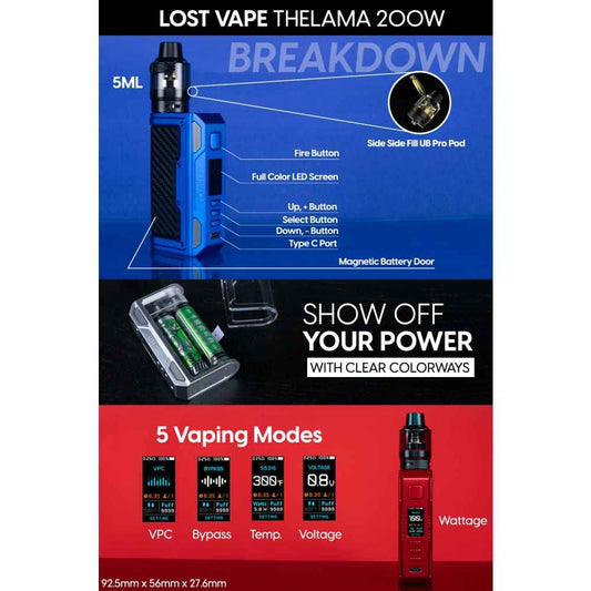 جهاز شيشة لوست فيب ثيلما كويست 200 واط Lost Vape Thelema