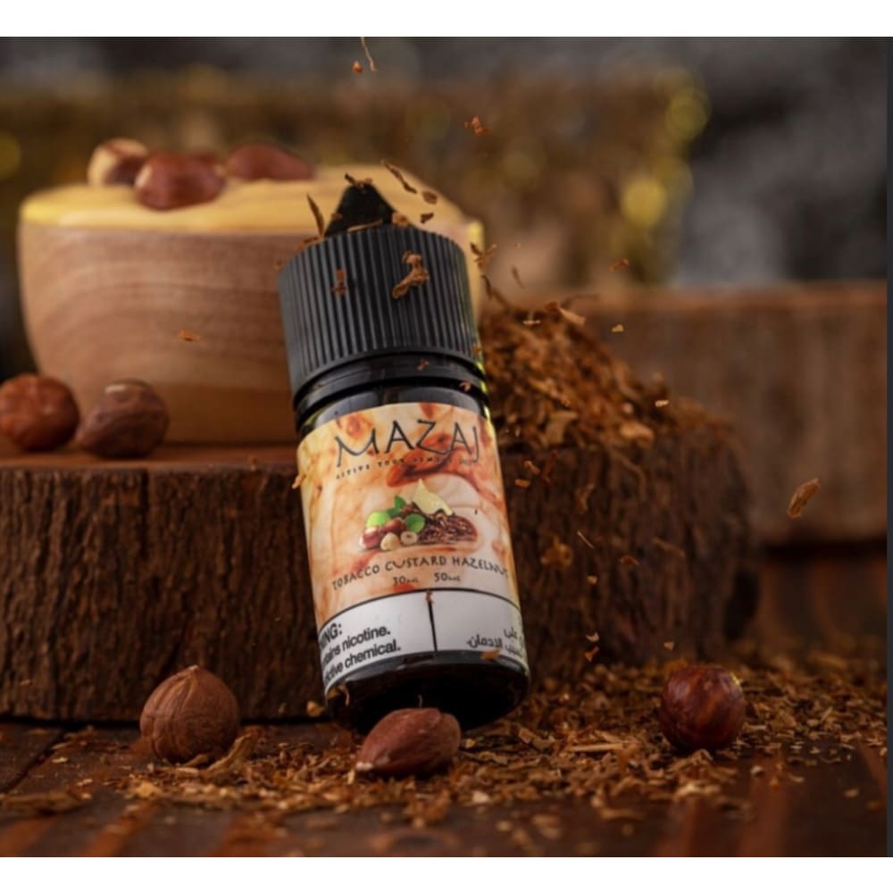 نكهة توباكو كاسترد بندق سولت نيكوتين من مزاج MAZAJ نيكوتين