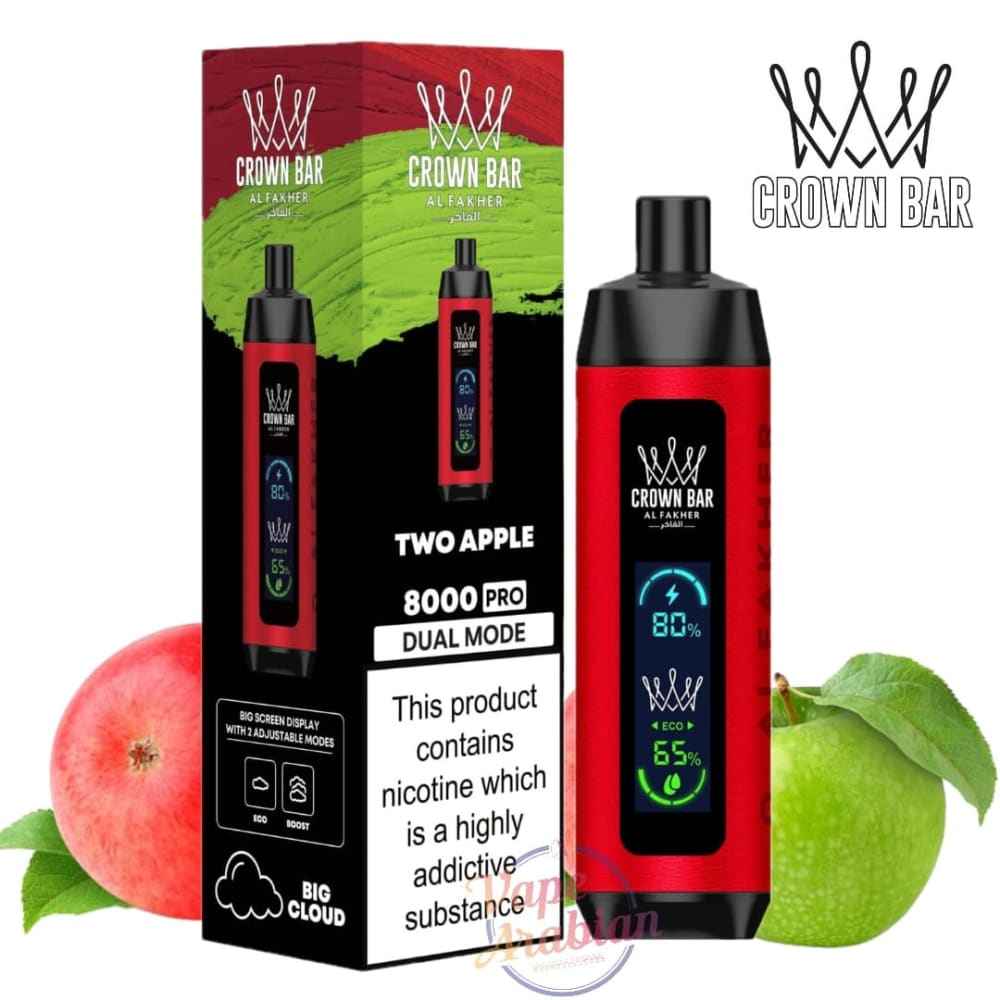 جهاز فيب شيشة كراون بار برو دول مود 8000 شفطة 5 نيكوتين عدة