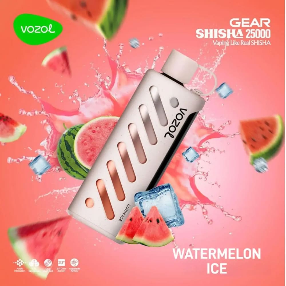 Vozol Gear Shisha جهاز فيب شيشة فوزول 25000 شفطة عدة نكهات