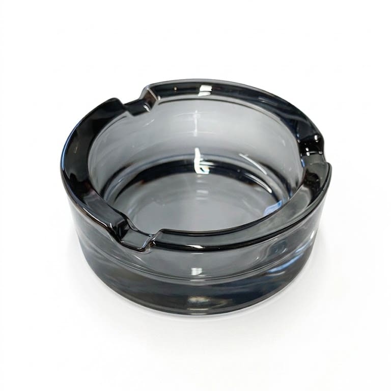 طفاية زجاج سميك عدة الوان GLASS ASHTRAY - اسود شفاف