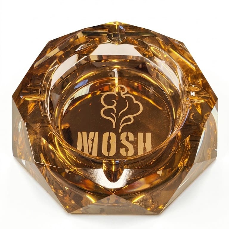 طفاية زجاج سميك عدة الوان من موش GLASS ASHTRAY MOSH - ذهبي