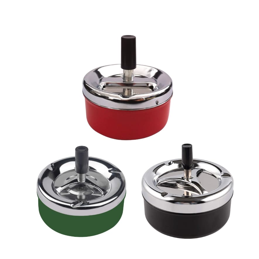 طفاية سجائر معدنية دوارة بالضغط عدة اشكال ASHTRAY