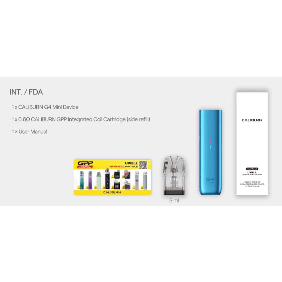 جهاز سحبة و شيشة كاليبرن جي 4 ميني caliburn g4 Mini من يو