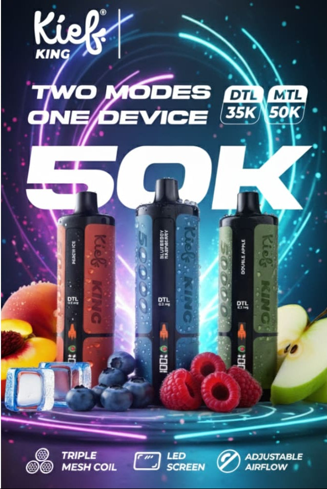 جهاز فيب شيشة كيف كينج 3 نيكوتين 50000 شفطة عدة نكهات