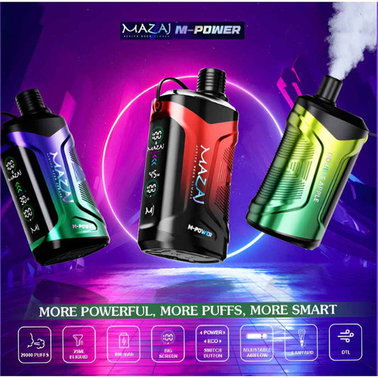 جهاز فيب شيشة مزاج ام باور 20000 شفطة 6 نيكوتين عدة نكهات