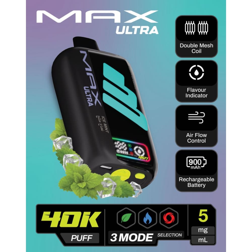 NASTY MAX ULTRA سحبة سيجارة ناستي ماكس الترا 40000 شفطة 50
