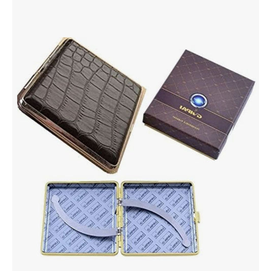 حافظة سجائر من الجلد الطبيعى متعدد الالون - اسود