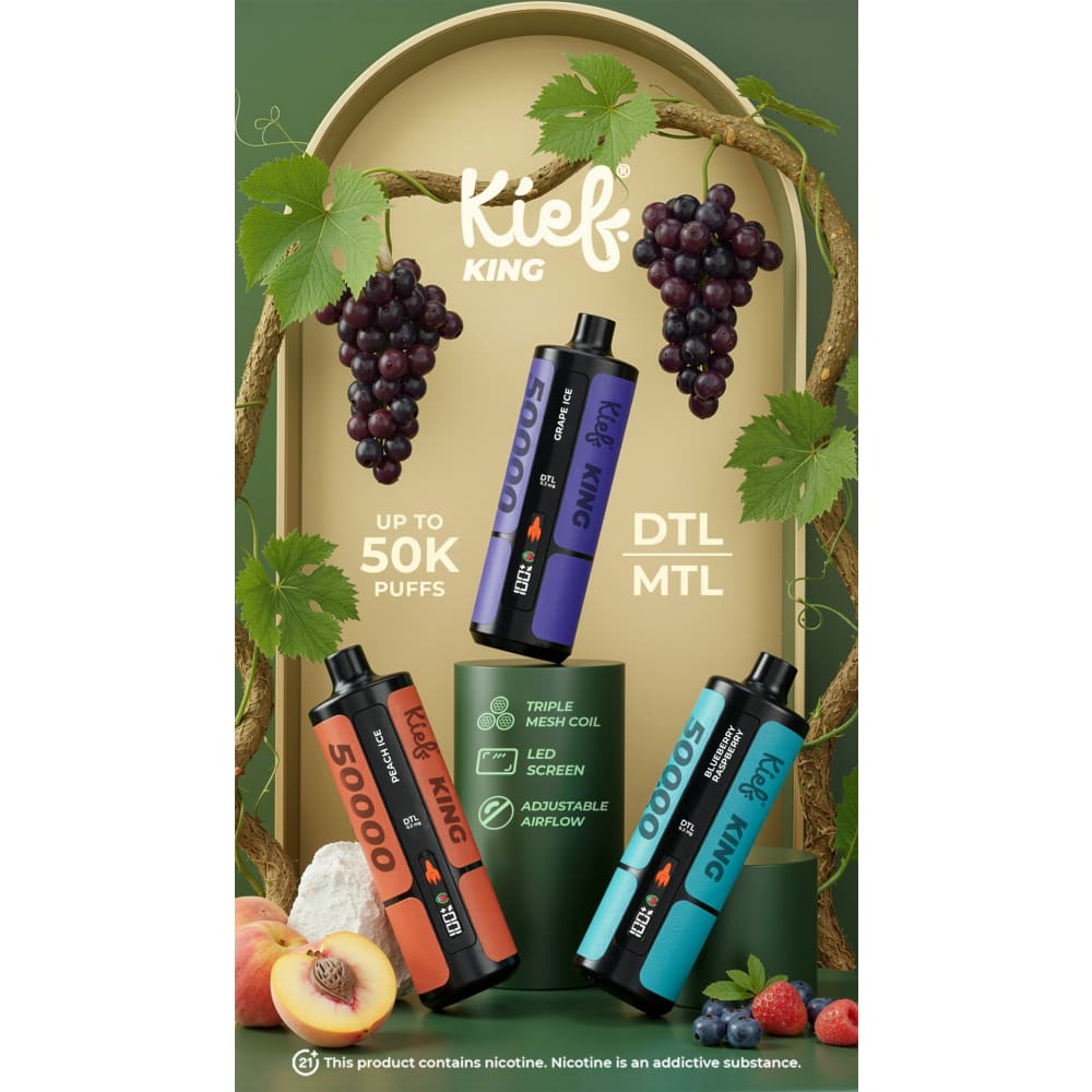 جهاز فيب شيشة كيف كينج 3 نيكوتين 50000 شفطة عدة نكهات