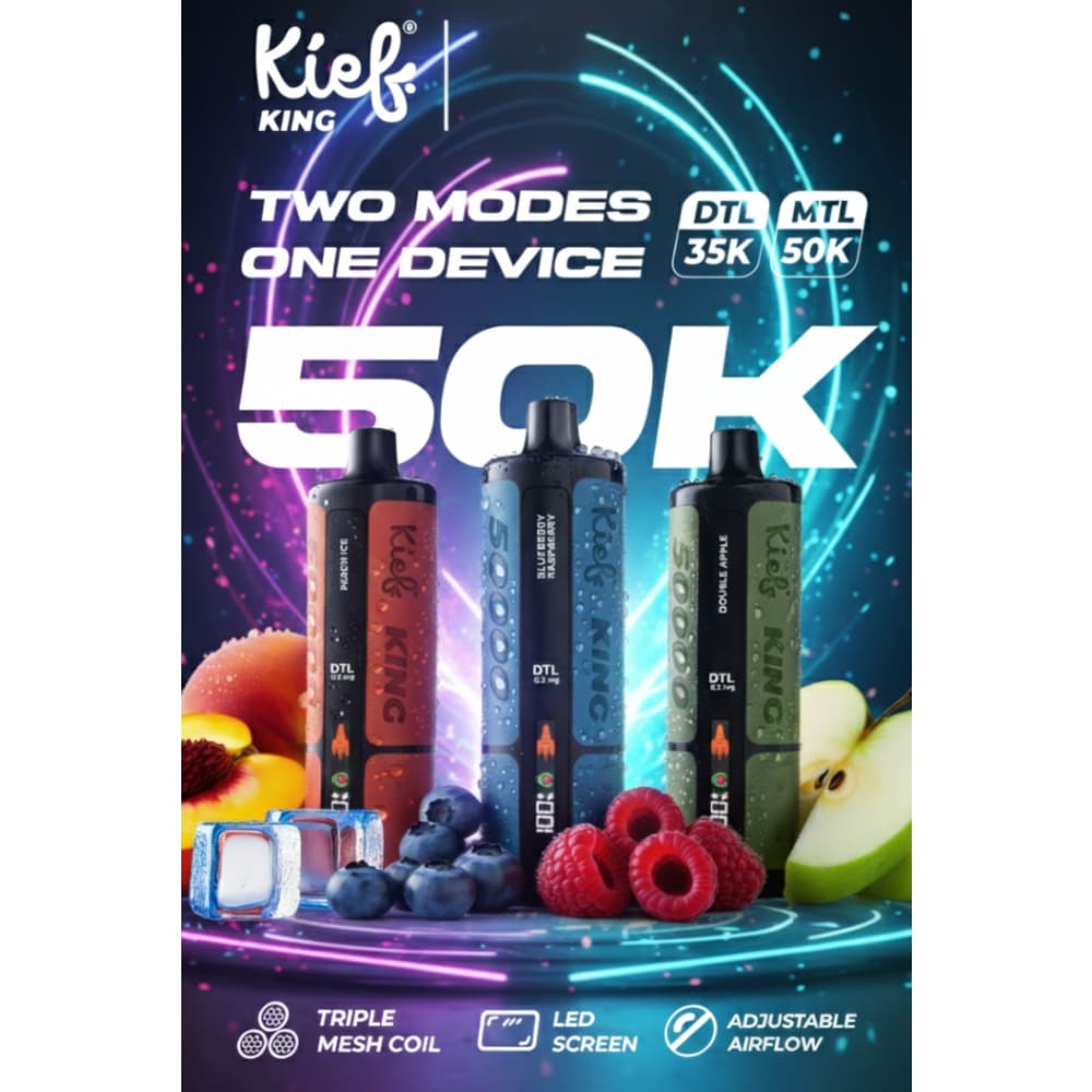 جهاز فيب شيشة كيف كينج 3 نيكوتين 50000 شفطة عدة نكهات