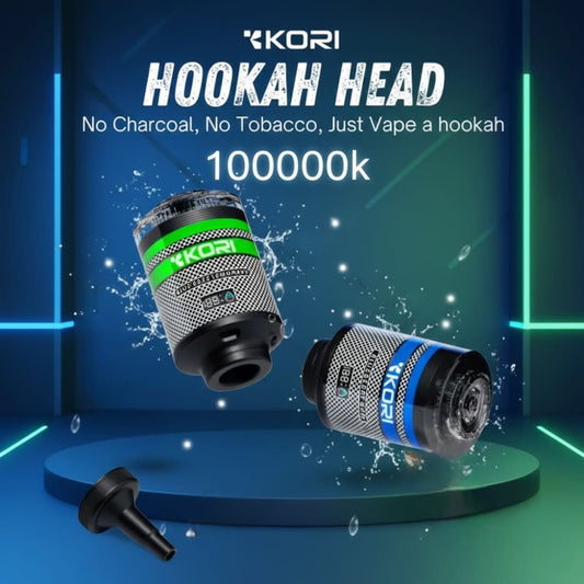 جهاز وراس شيشة 100000 شفطة 5 نيكوتين عدة نكهات استخدام مره