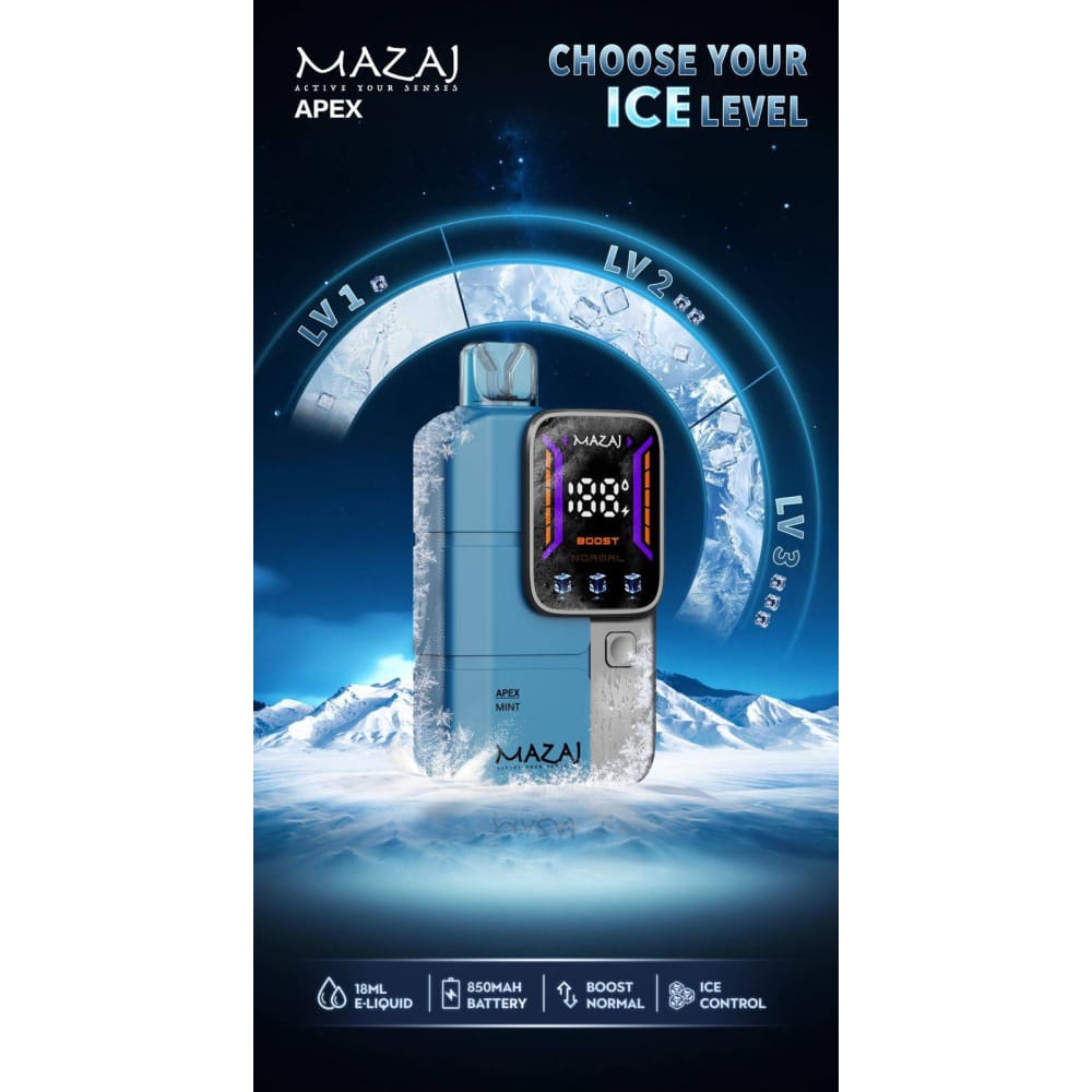 MAZAJ APEX سحبة سيجارة مزاج ابيكس 18000 شفطة 20 نيكوتين عدة