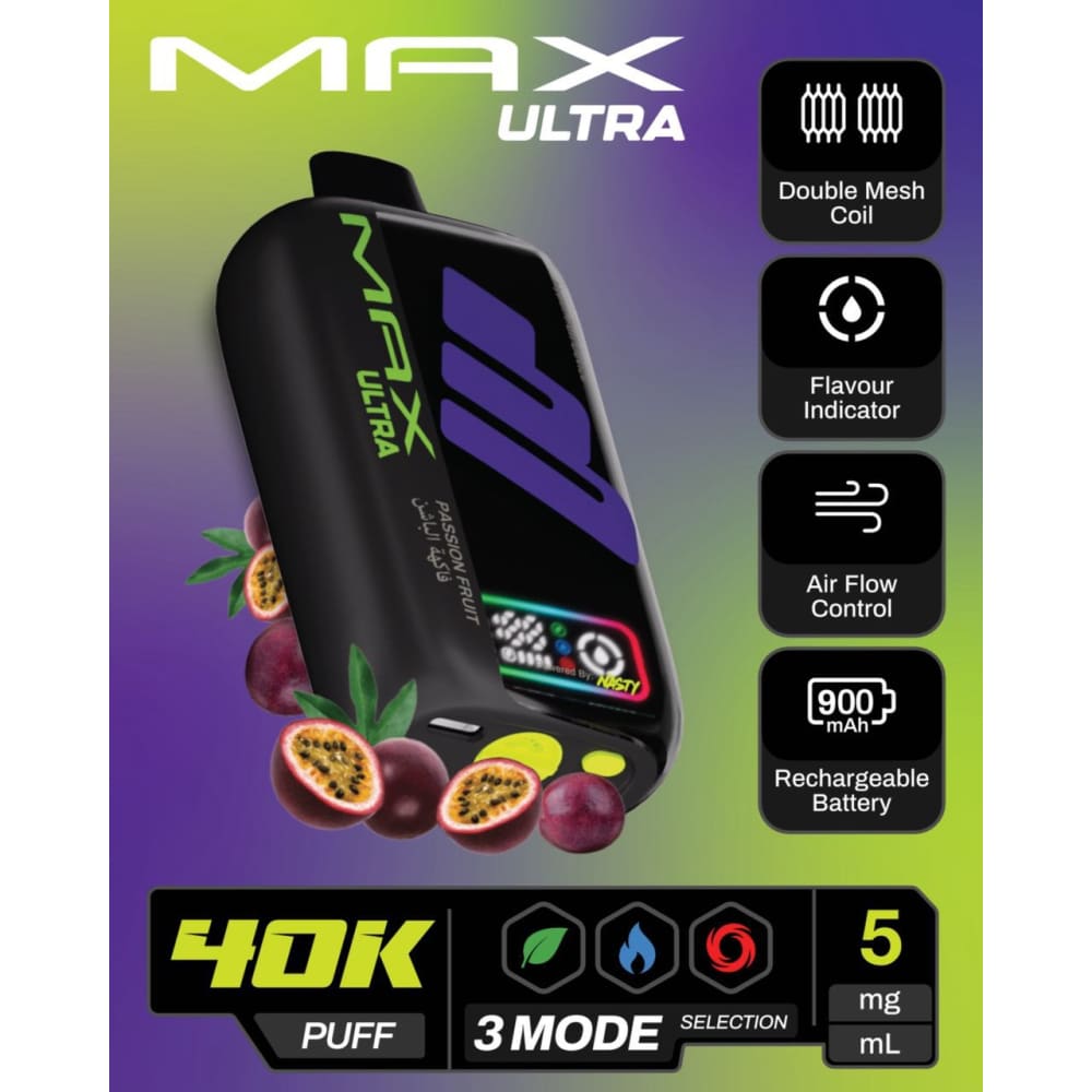 NASTY MAX ULTRA سحبة سيجارة ناستي ماكس الترا 40000 شفطة 50