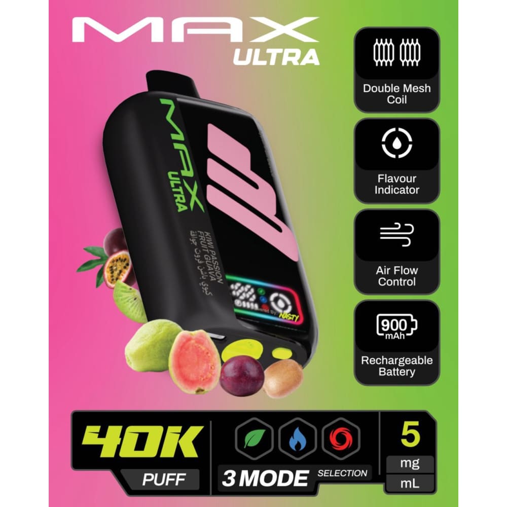 NASTY MAX ULTRA سحبة سيجارة ناستي ماكس الترا 40000 شفطة 50