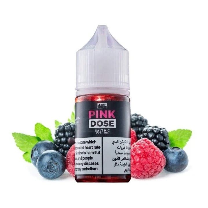 PINK DOSE نكهة فراولة توت مشكل من بنك دوز سولت نيكوتين