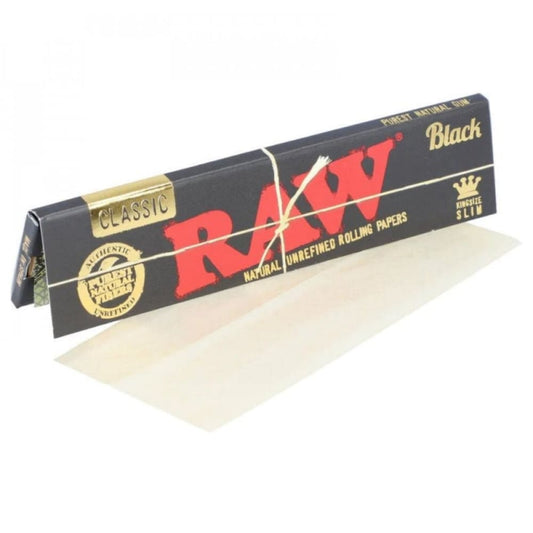 RAW Black King Size Slim ورق راو كلاسك بلاك فيب سموك