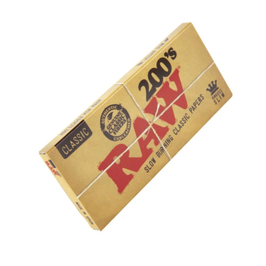 RAW KING SIZE SLIM ورق راو كلاسيك كينق سايز 200 فيب سموك