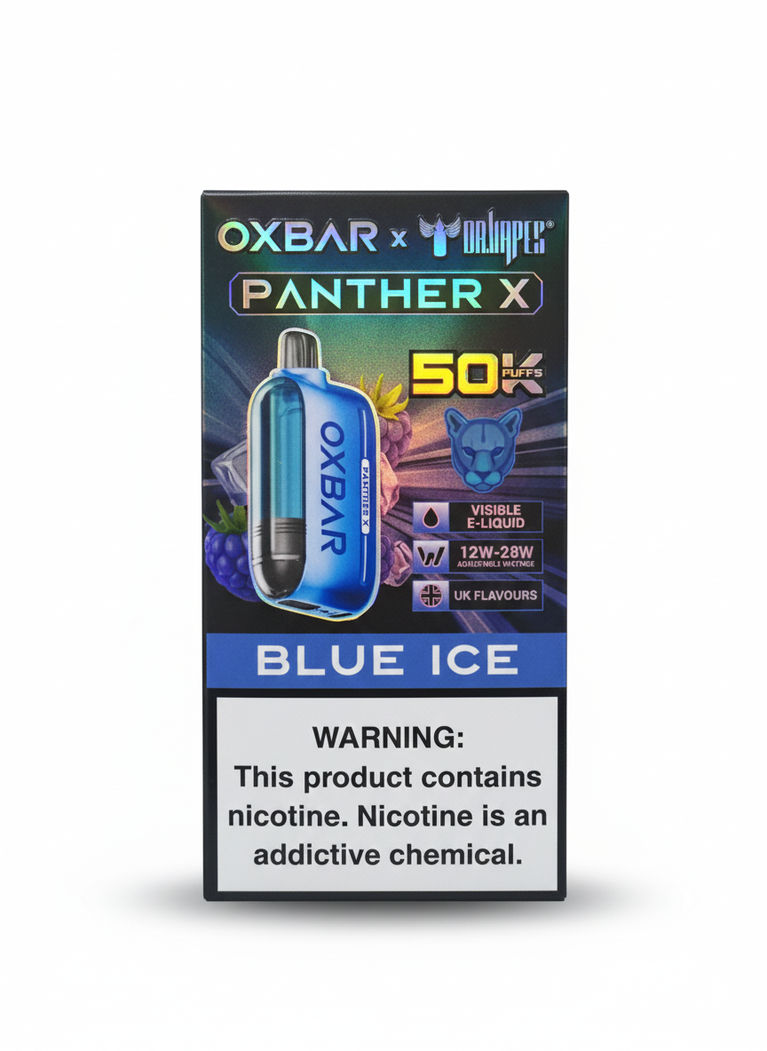 Oxbar Panther X سحبة سيجارة اوكس بار بانثر اكس 50000 شفطة 20 نيكوتين عدة نكهات استخدام مره واحد