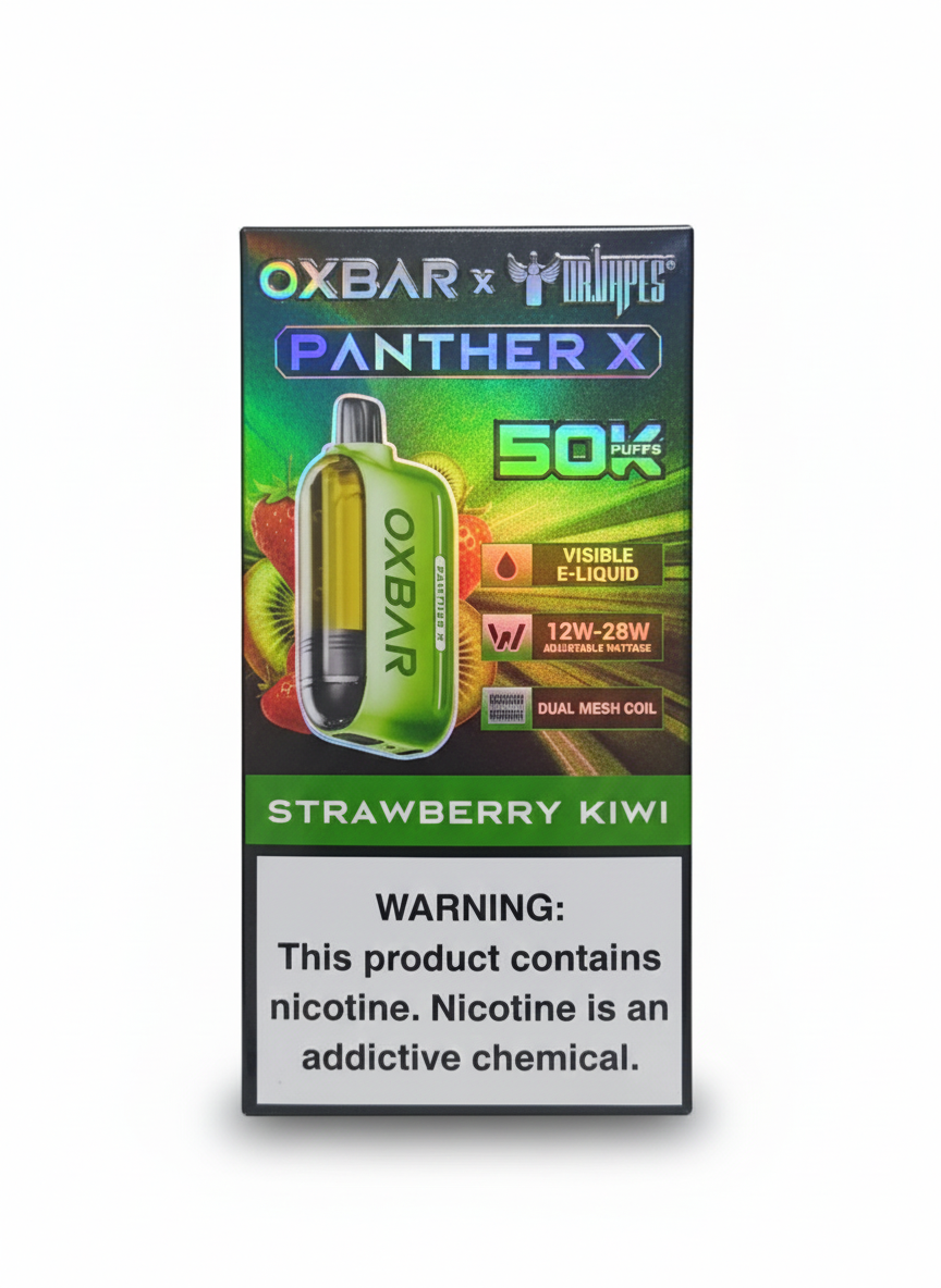 Oxbar Panther X سحبة سيجارة اوكس بار بانثر اكس 50000 شفطة 20 نيكوتين عدة نكهات استخدام مره واحد
