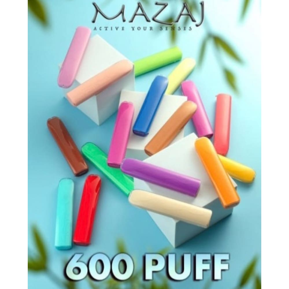 MAZAJ سحبة سيجارة مزاج 600 شفطة عدة نكهات استخدام مره واحده